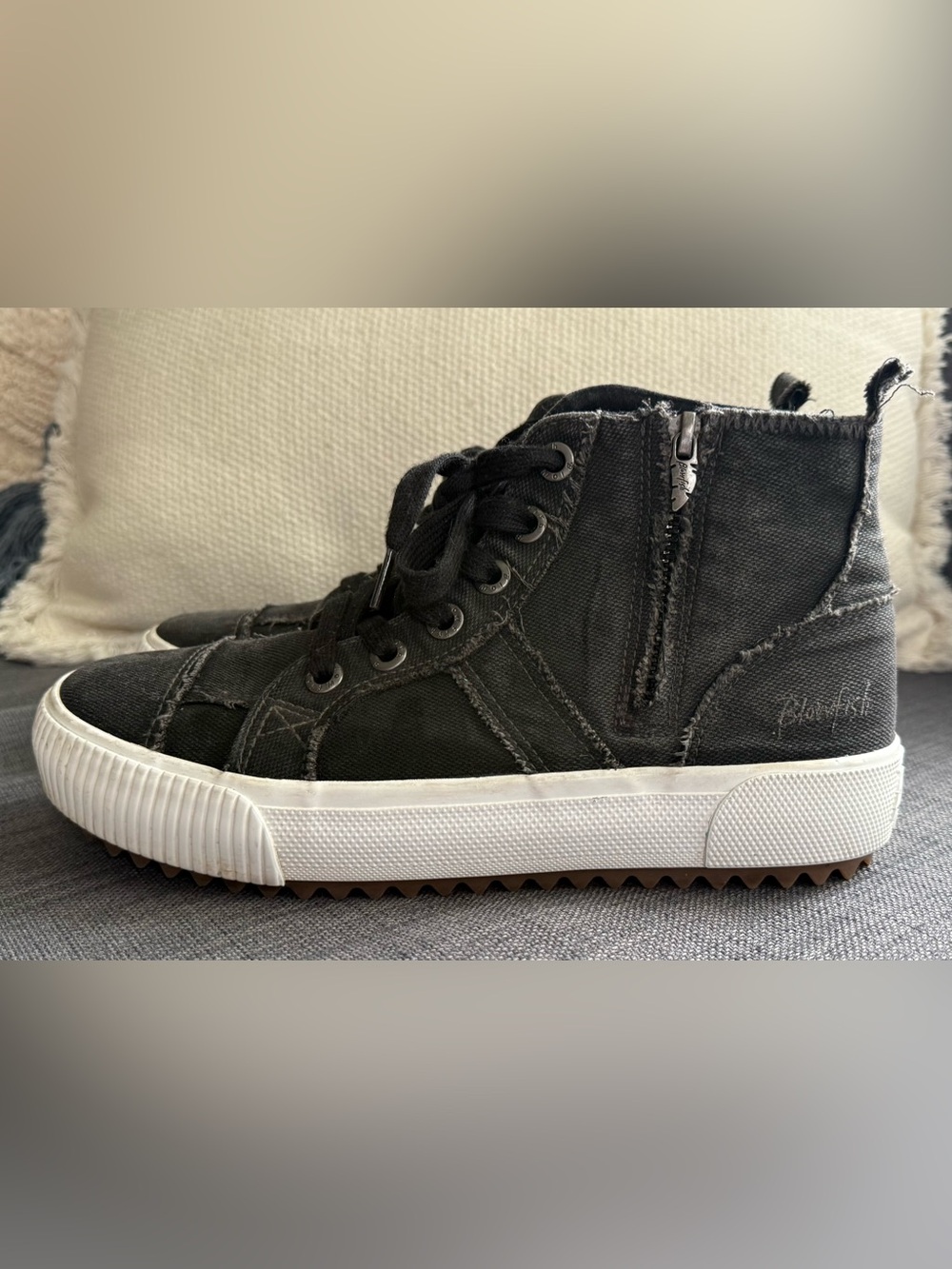 Women’s Dark Grey Canvas Sneakers by Blowfish Malibu - Size 8